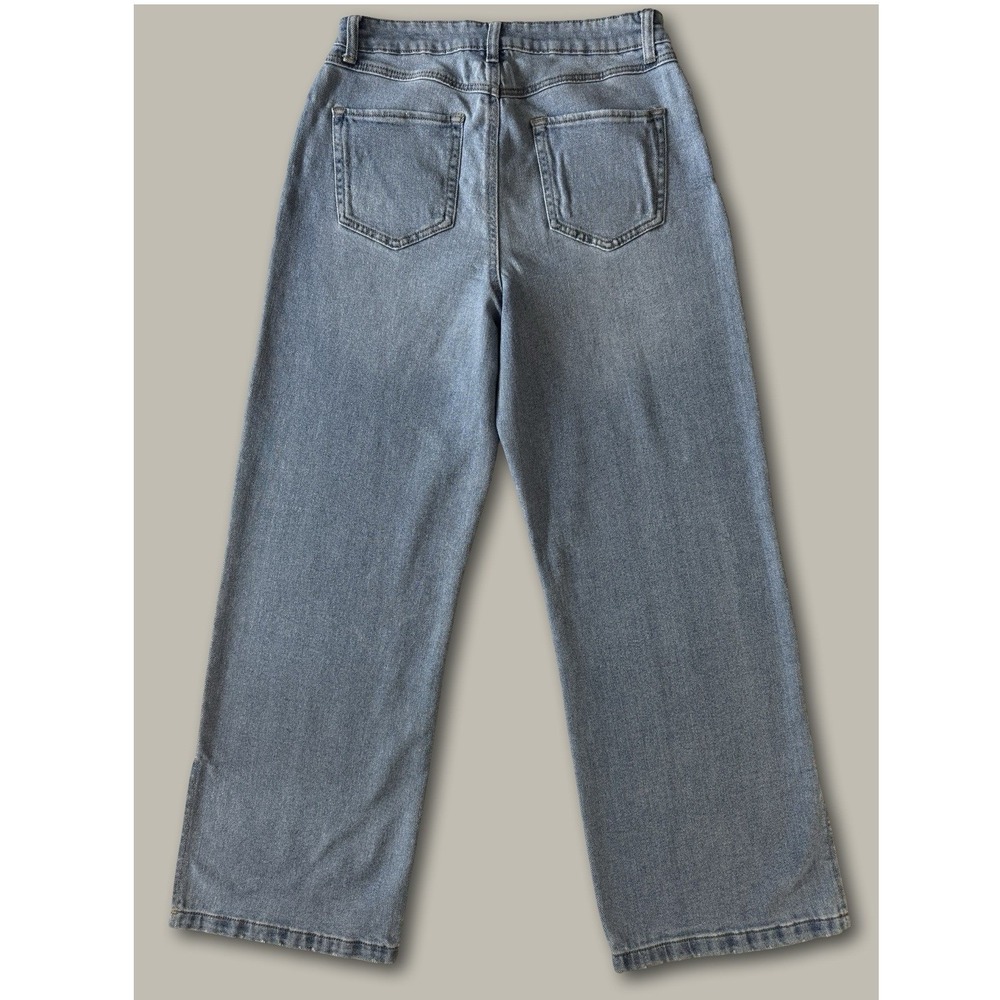 Sincerely Jules Baggy Y2K Wide Leg Jeans 9/29 Light Wash Side Slit High Rise - Picture 7 of 7